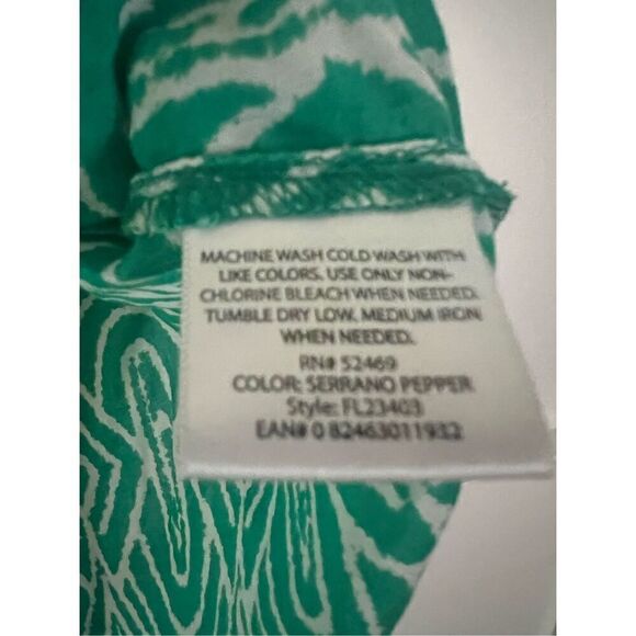 Faded Glory Green Boho Aztec print blouse size  medium - Picture 3 of 4